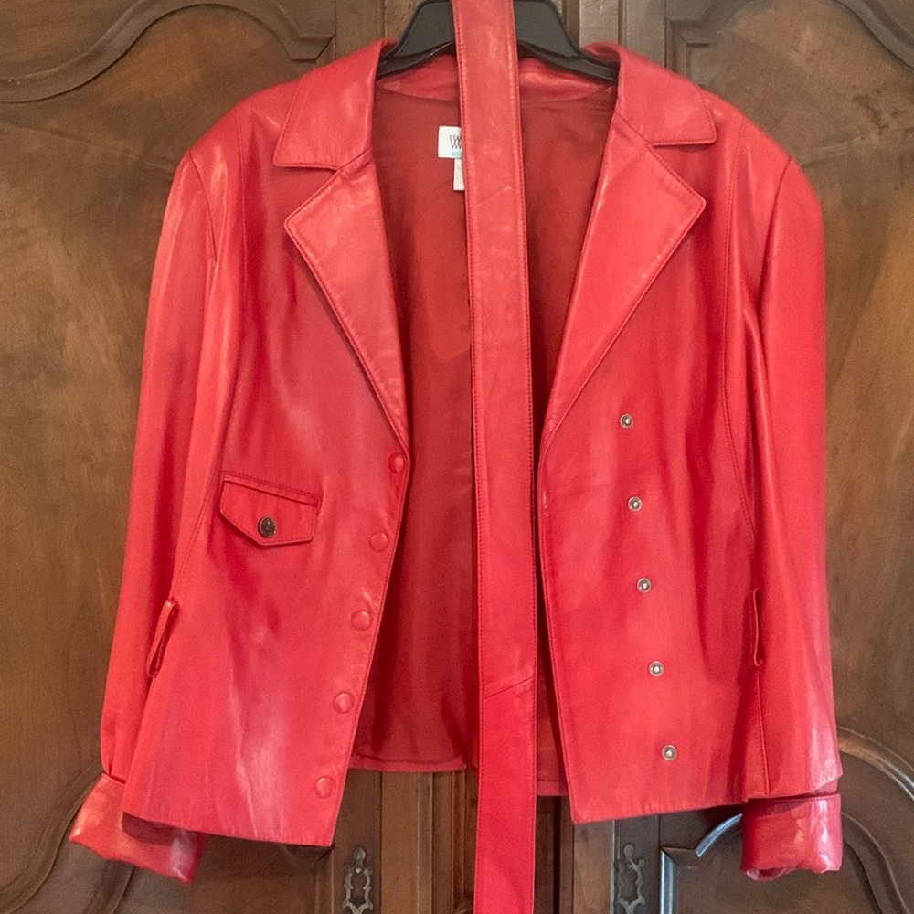 Genuine 100%leather red jacket by Worth